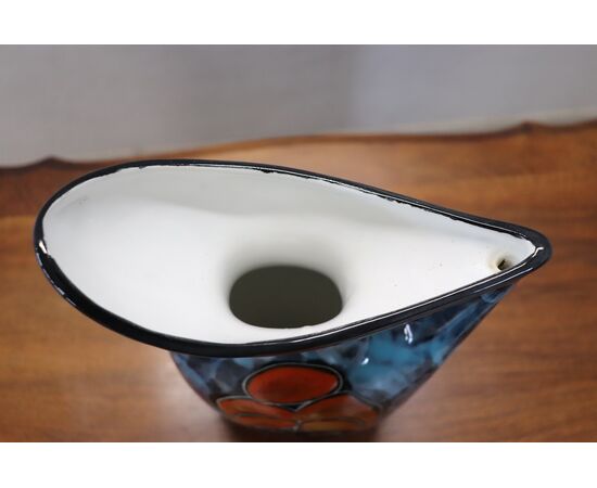 Vaso in ceramica decorata a smalto anni '60 PREZZO TRATTABILE