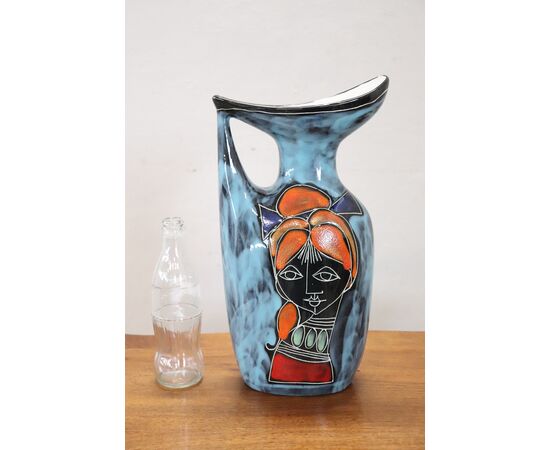 Vaso in ceramica decorata a smalto anni '60 PREZZO TRATTABILE