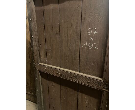 PTIR475 - Porta antica rustica in pioppo, epoca '800, misure cm L 97 x H 197