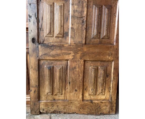 PTCI556 - Portoncino antico in noce, epoca '600, misure cm L 93,5 x H 196