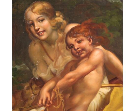 Dipinto italiano Diana cacciatrice del XX secolo