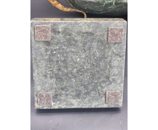 Coppa in marmo serpentino verde con montature in bronzo dorato – Fine XIX secolo