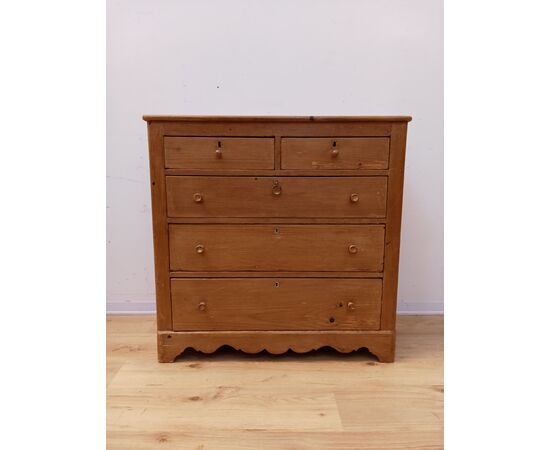 Cassettone rustico in abete - comò in pino - piccole dimensioni - fine '800