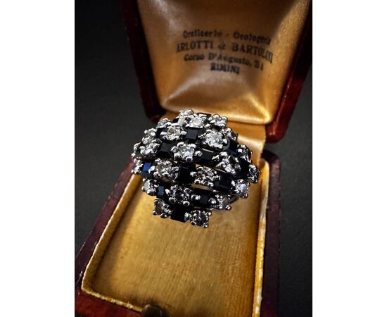 Anello  con  Zaffiri  e  Diamanti  