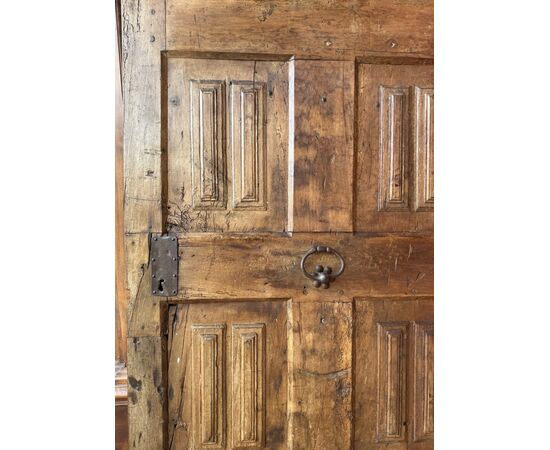 PTCI556 - Portoncino antico in noce, epoca '600, misure cm L 93,5 x H 196