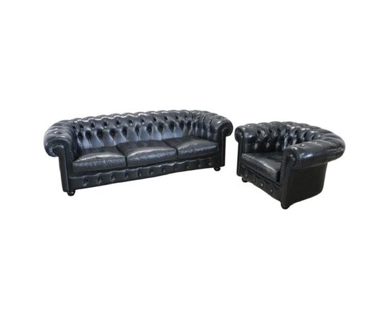Salotto in pelle stile Chesterfield PREZZO TRATTABILE