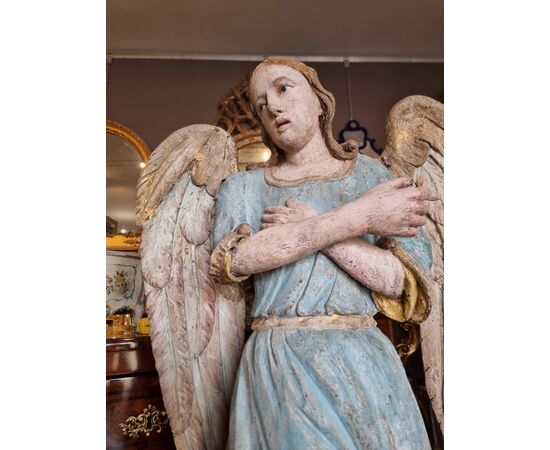 Scultura lignea policroma raffigurante un angelo – Alto Veneto / Trentino, XVIII secolo