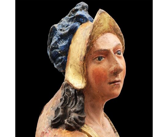 Santo Floriano, legno di pioppo policromo, Europa Centrale, XVIII secolo