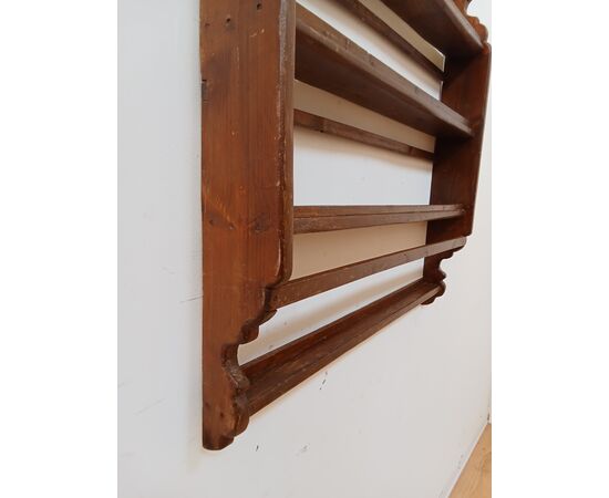 Piattaia in abete - porta piatti - mensola - scaffale - primi '900