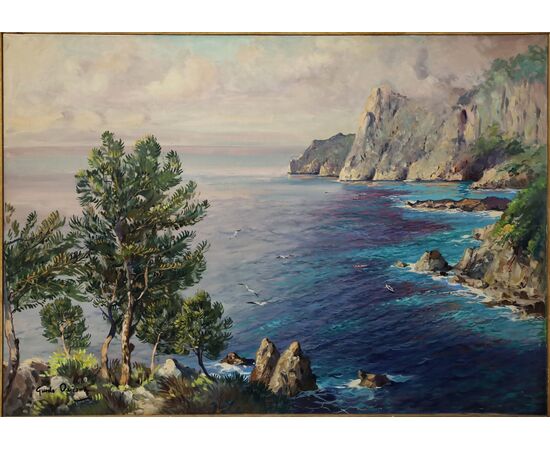 Guido Odierna "Marina di Capri" olio su tela 70x100