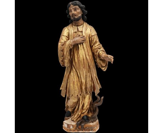 Saint Amable, legno di pioppo policromo, Francia, XVIII secolo