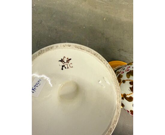 Coppia di vasi in maiolica dipinta metà '900 manifattura Firenze MTC h 24cm