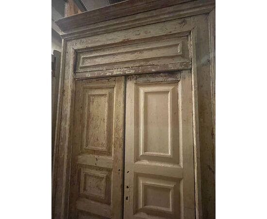 PTL697 - Porta laccata bianca con telaio, epoca '800, luce cm L 100 x H 196