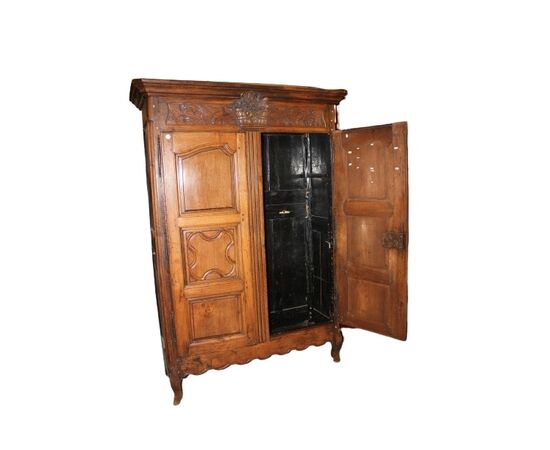 Armadio Provenzale In Legno Di Noce del 1700