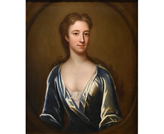 Coppia di ritratti di coniugi inglesi del XVIII secolo, Godfrey Kneller (Lubecca 1646 – Londra 1723)