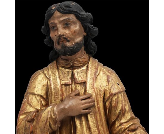 Saint Amable, legno di pioppo policromo, Francia, XVIII secolo
