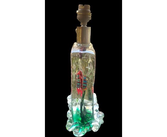 Lampada acquario in vetro pesante sommerso.Alfredo Barbini,Cenedese.Murano.