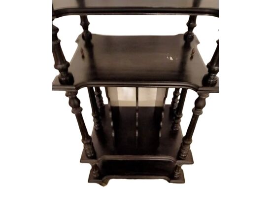 Etagere libreria francese del 1800 in legno ebanizzato porta musica