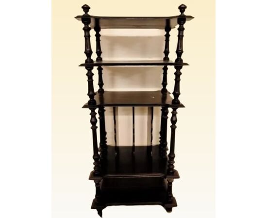 Etagere libreria francese del 1800 in legno ebanizzato porta musica