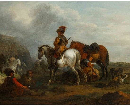 Francesco Casanova (Londra 1732/33- Vorderbruhl, Vienna 1803), Sosta di cavalieri