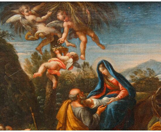 Stefano Pozzi (Roma, 1699 – 1768), attr., Riposo dalla fuga in Egitto