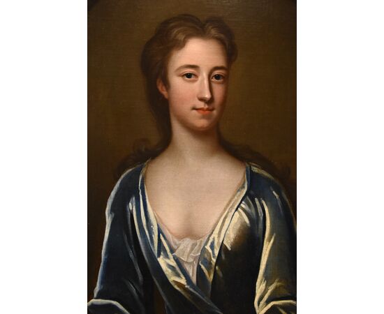 Coppia di ritratti di coniugi inglesi del XVIII secolo, Godfrey Kneller (Lubecca 1646 – Londra 1723)