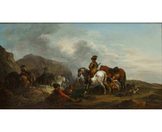 Francesco Casanova (Londra 1732/33- Vorderbruhl, Vienna 1803), Sosta di cavalieri