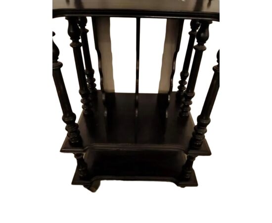 Etagere libreria francese del 1800 in legno ebanizzato porta musica