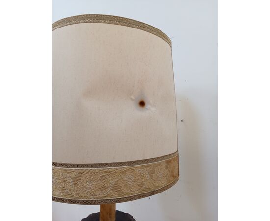 Candeliere da terra in legno dorato-candelabro barocco-fine '800-lampada