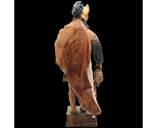 Santo Floriano, legno di pioppo policromo, Europa Centrale, XVIII secolo