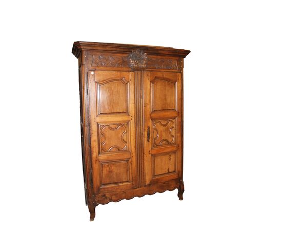 Armadio Provenzale In Legno Di Noce del 1700