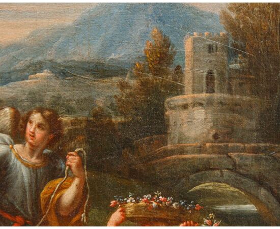 Stefano Pozzi (Roma, 1699 – 1768), attr., Riposo dalla fuga in Egitto