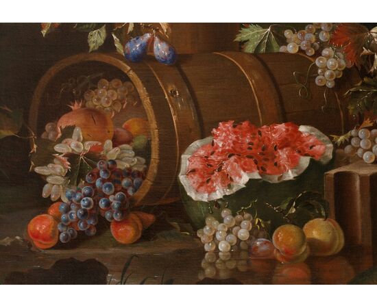Pietro Navarra (Roma, attivo 1685 - 1714), natura morta, olio su tela