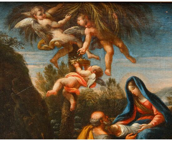 Stefano Pozzi (Roma, 1699 – 1768), attr., Riposo dalla fuga in Egitto