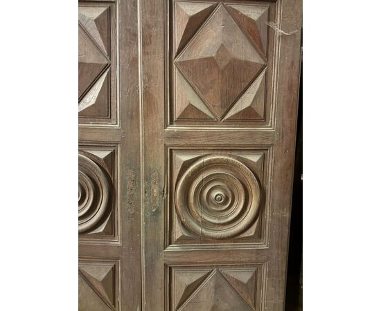 PAN031 - Coppia di ante in rovere, epoca primi '800, misure cm L 110 x H 157