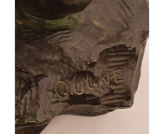 Alexandre Ouline, Antiche Sculture In Bronzo, Uomo, Guerriero,  Art Deco, XX Secolo. (STB91)