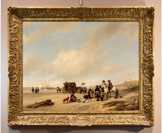 La spiaggia di Scheveningen, Hubertus van Hove (L’Aia, 1814 - Anversa, 1865)