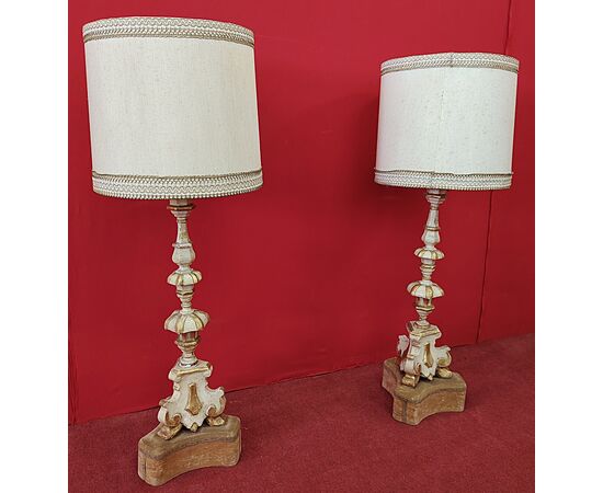 Coppia candelabri laccati