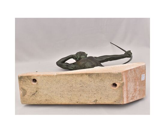 ANTICHE SCULTURE IN ANTIMONIO, MAX LE VERRIER, ARCIERE, ART DECO, SCULTORE FRANCESE. (STAN90)