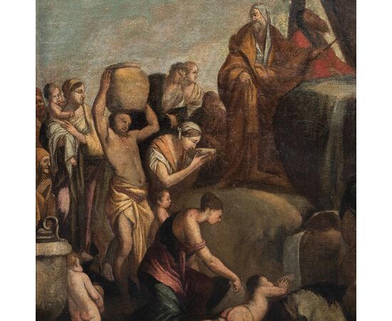 Giulio Carpioni (Venezia 1613 - Vicenza 1678) bottega di - Mosè fa scaturire l’acqua dalle rocce.