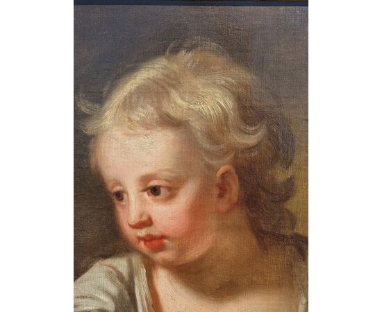 Ritratto di giovane bambina con frutto – Scuola veneta, metà XVIII secolo