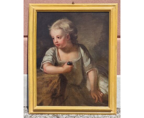 Ritratto di giovane bambina con frutto – Scuola veneta, metà XVIII secolo