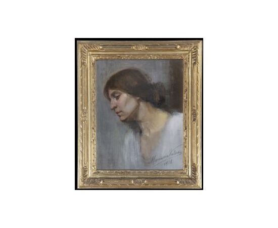 Dipinto di Maroussia Valero (San Pietroburgo 1885 – Madrid 1955), “Ritratto di donna”