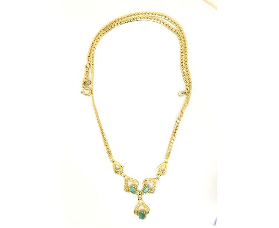 Collana in oro smeraldi e diamanti