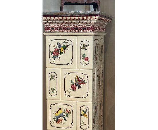Stufa manifattura Sarreguemines Francia in ceramica