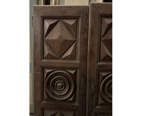 PAN031 - Coppia di ante in rovere, epoca primi '800, misure cm L 110 x H 157