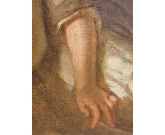 Ritratto di giovane bambina con frutto – Scuola veneta, metà XVIII secolo