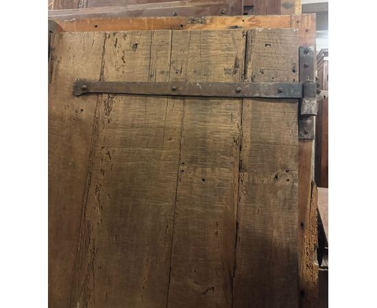 PTIR477 - Porta rustica in noce, con telaio, epoca '800, luce cm L 78 x H 184