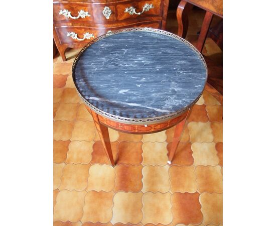 TAVOLINO ROTONDO STILE LUIGI XVI DA SALOTTO RESTAURATO  diametro 62xH76