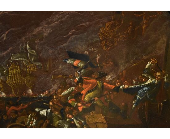 Battaglia navale notturna, Ilario Mercanti «lo Spolverini» (Parma, 1657 - 1734)